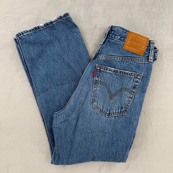 Levi's Denim - Levis Premium Ribcage Straight Ankle Jeans High Rise‎ Womens Size W 28 L 27